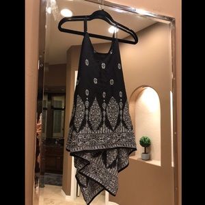 NWT Black and white open back top